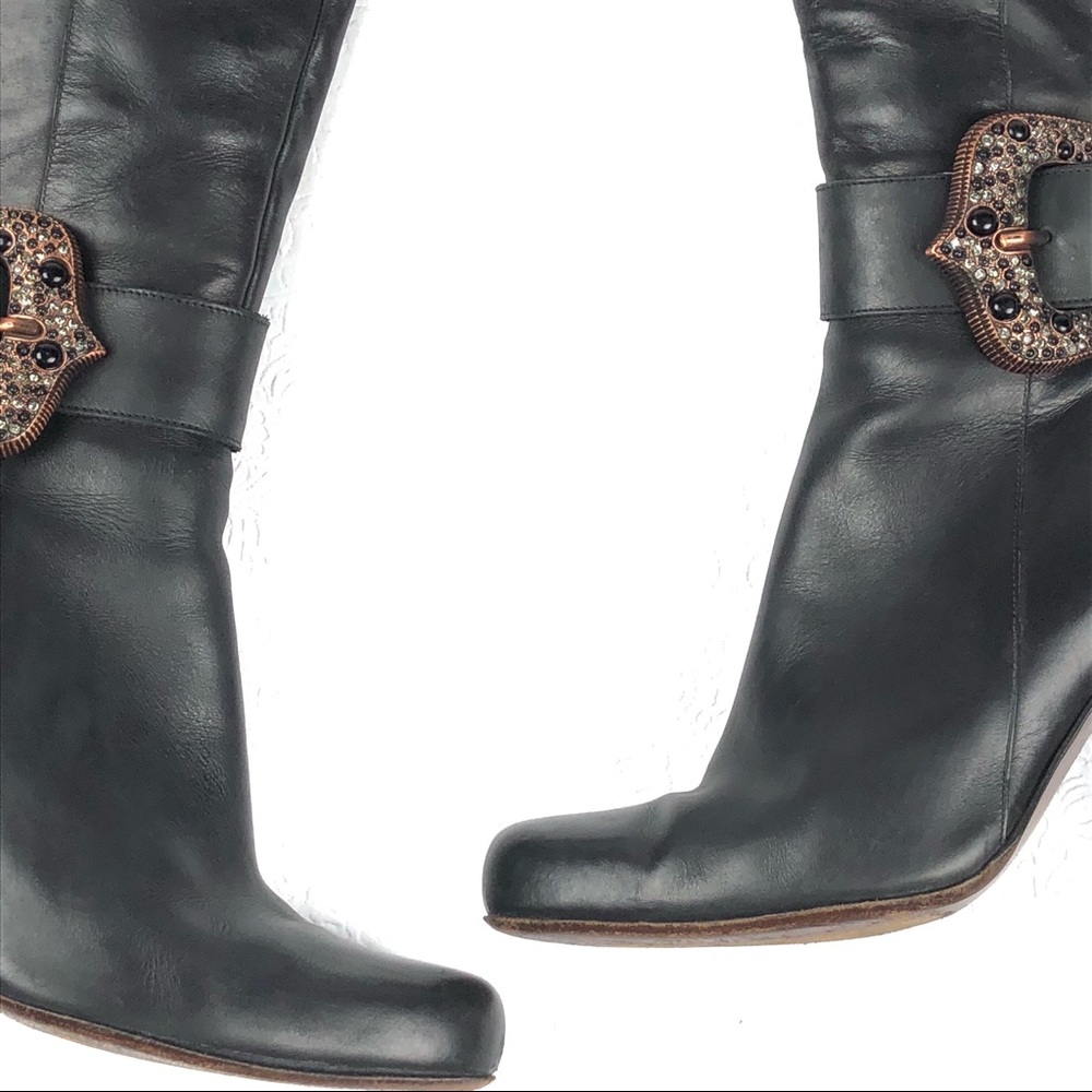 DONALD J PLINER Couture tall boots 10 black Italy - Picture 3 of 8